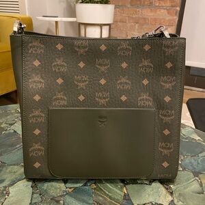 MCM Green Leather Men's Bag